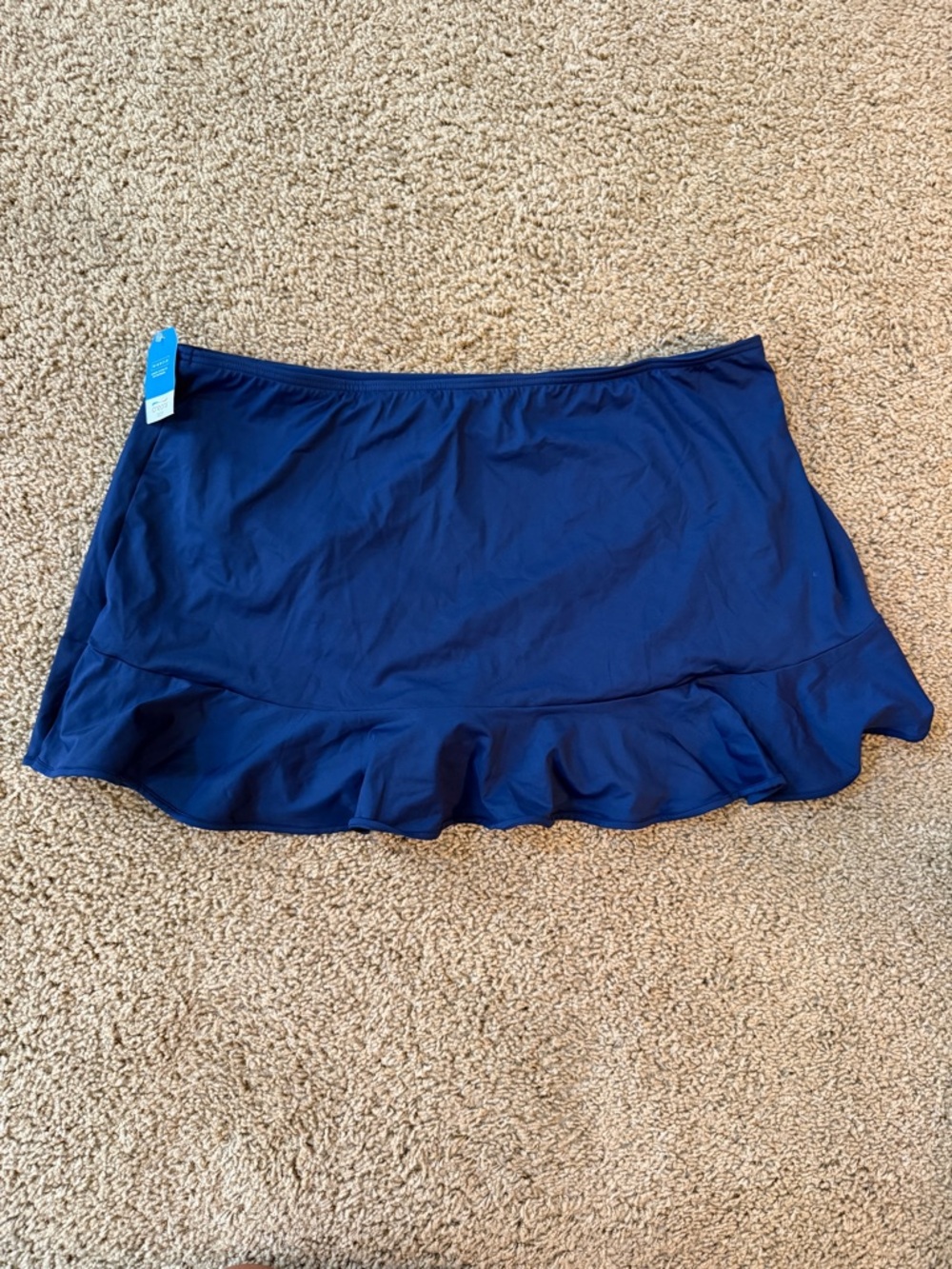 Lands' End women’s Navy Blue Swim Skirt with Ruffle Hem